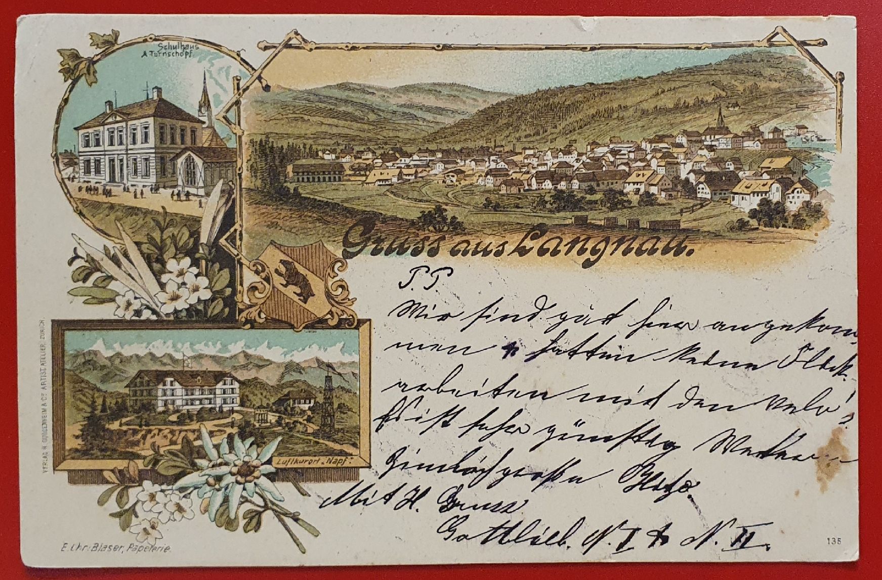 Cartoline postali: Gruss aus Langnau 1900 – Usato da Kreuzlingen venduto da Rschweiz1
