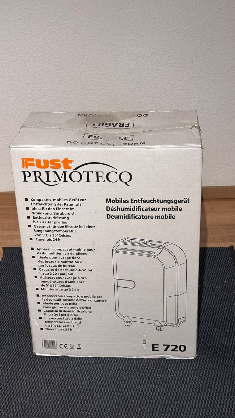 Primotecq Deumidificatori: Fust Primotecq Luftentfeuchter E720 - Ungebrauchten Zustand! – Nuovo (secondo la descrizione) da Volketswil venduto da nemo2000 2