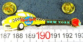 HARD ROCK CAFE NEW YORK CAB-TAXI GUITAR ENAMEL 65mm LANG PIN