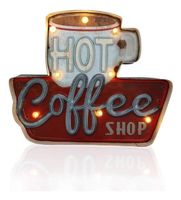 HOT COFFEE LED Blechschild