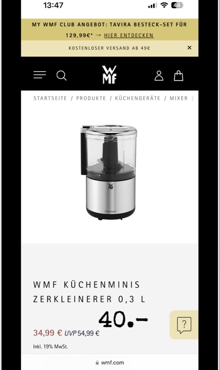 WMF Elettrodomestici da cucina: WMF Küchenminis Zerkleiner – Nuovo (secondo la descrizione) da Zürich venduto da Lee_z8vs 1