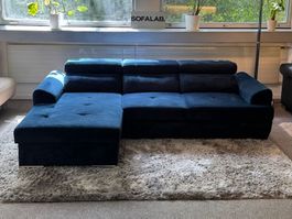 Ecksofa Marineblau mit Schlaffunktion