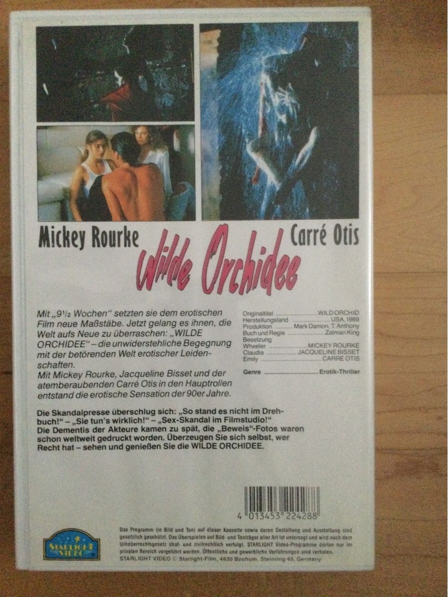 Toutes les VHS: Wilde Orchidee m. Mickey Rourke VHS – D'occasion à Diepoldsau par mabeapt 1