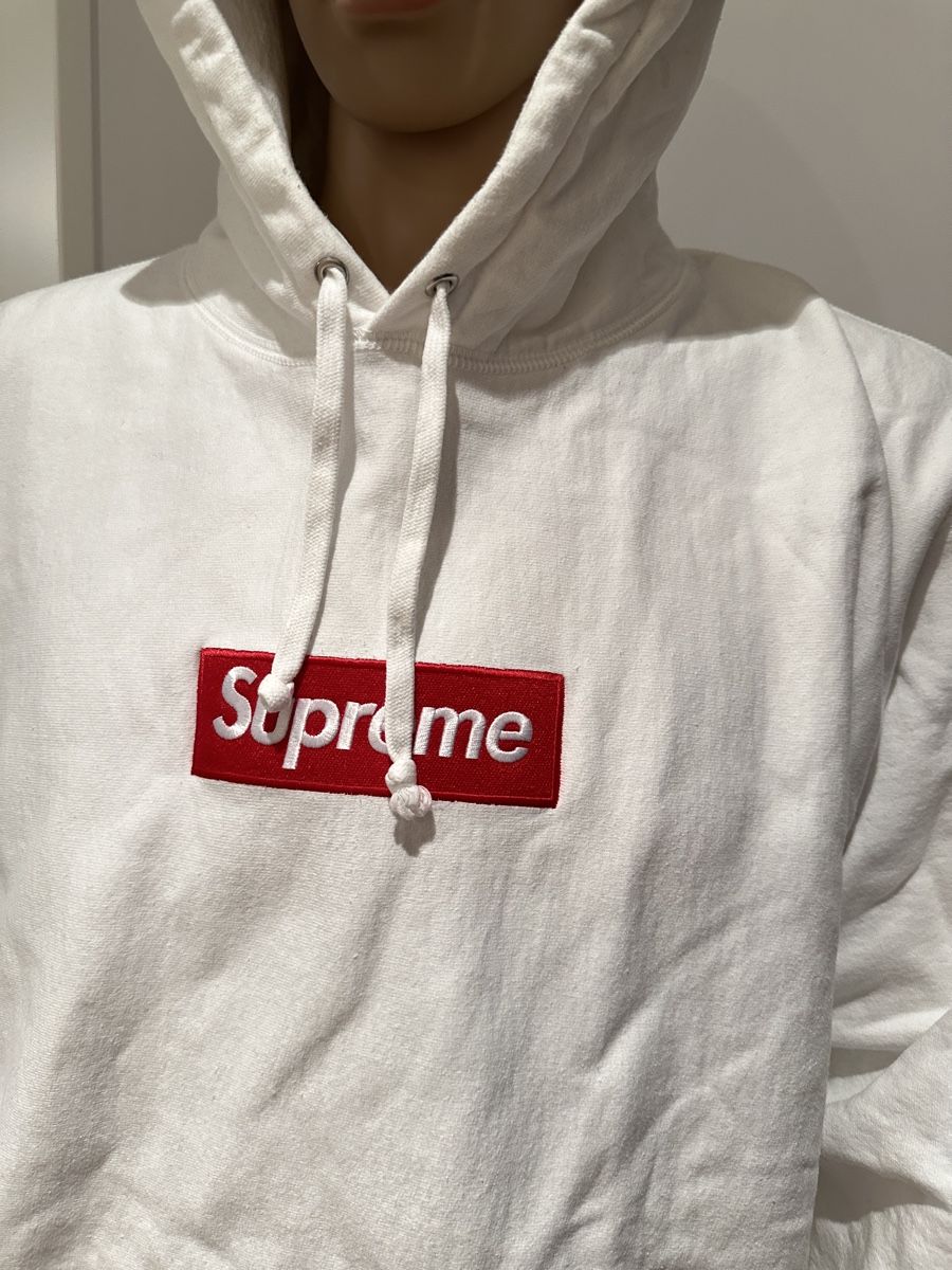 Maglioni & Felpe: Supreme Box Logo Hoodie Weiß Rot - Größe Medium, Winter – Usato da Bern venduto da pablito01 1