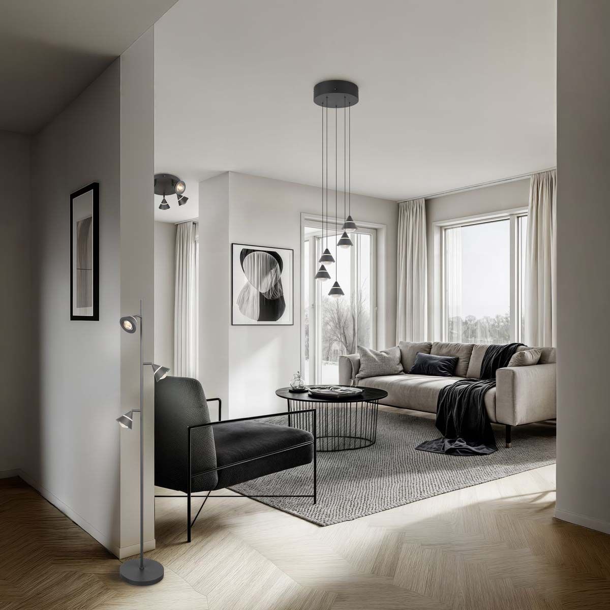 Lampadari & plafoniere: LED Pendelleuchte, Schwarz, 28 cm Ø, CCT – Nuovo (secondo la descrizione) da Kreuzlingen venduto da Smart-Light 2