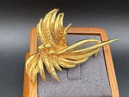Vintage Goldfarbe Brosche, Blumenmuster