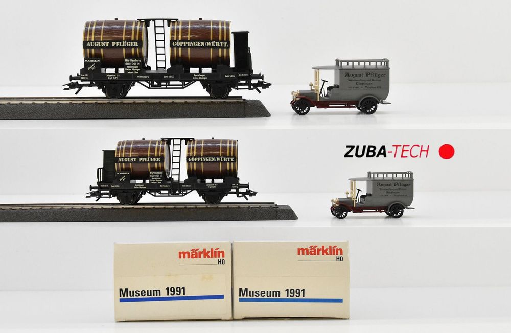 Wagon Märklin 1 CR107 - Musée 1991 - Plat à Bords Bas Avec Voitures - Époque II - Neuf