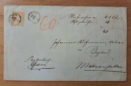 Nachnahme Affoltern am Albis nach Mettmenstetten, ca 1865