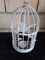 Romantischer Vintage Kerzenhalter Vogelkäfig Deko Weiss