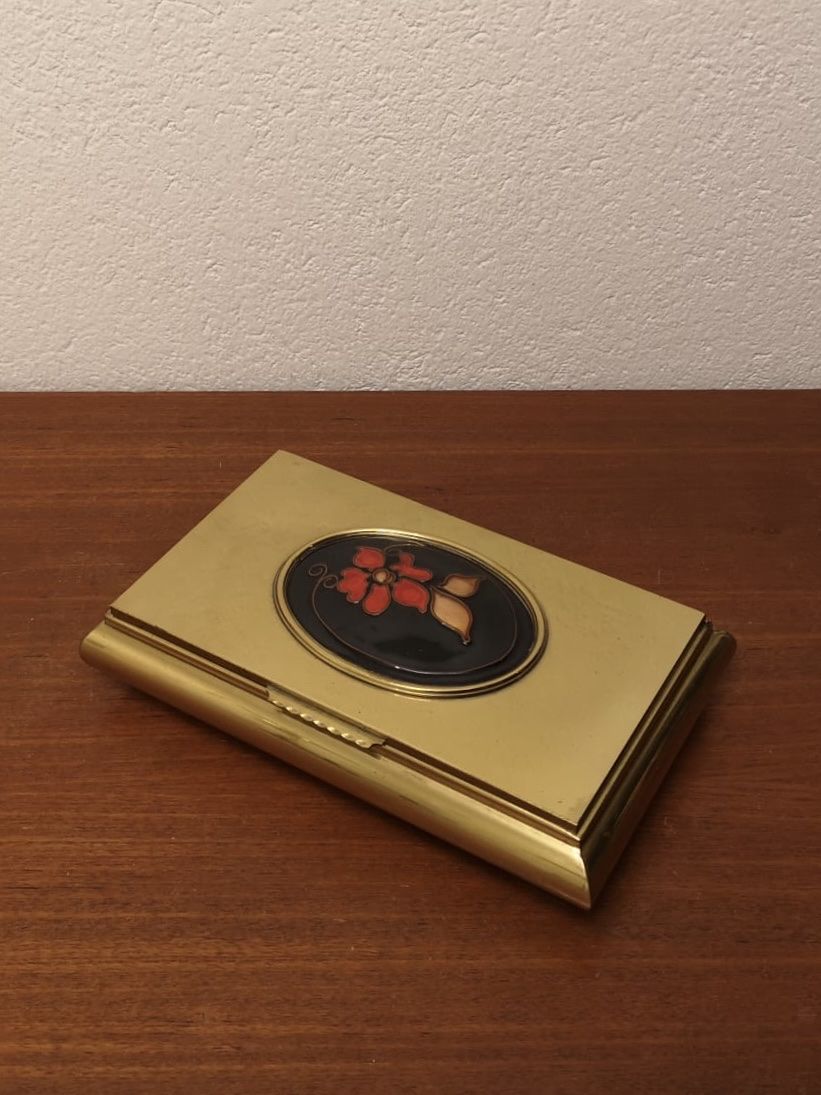 Barattoli: Messing Emaille Schatulle vintage Schmuckbox Kästchen 50er – Usato da Zürich venduto da Vintagewiesel