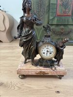 Pendule ancienne décorative en bronze et marbre 🕰️