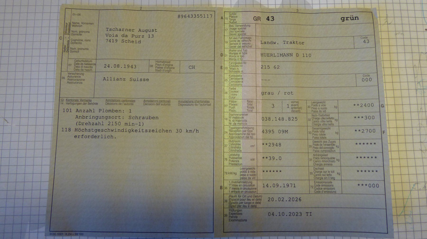 Hürlimann Trattori: Hürlimann D110 Synchromatic wie neu – Usato da Scheid venduto da Neras 9