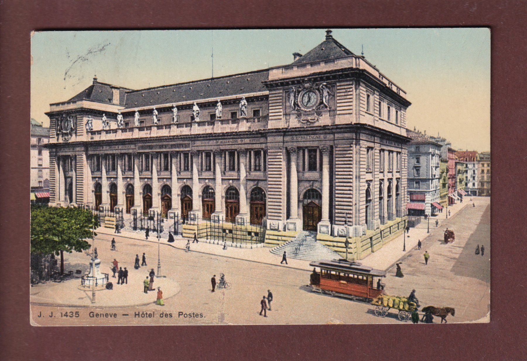 Cartoline postali: GENEVE - Hôtel des Postes - Tram - 1911 – Usato da Pully venduto da nicecards-shop