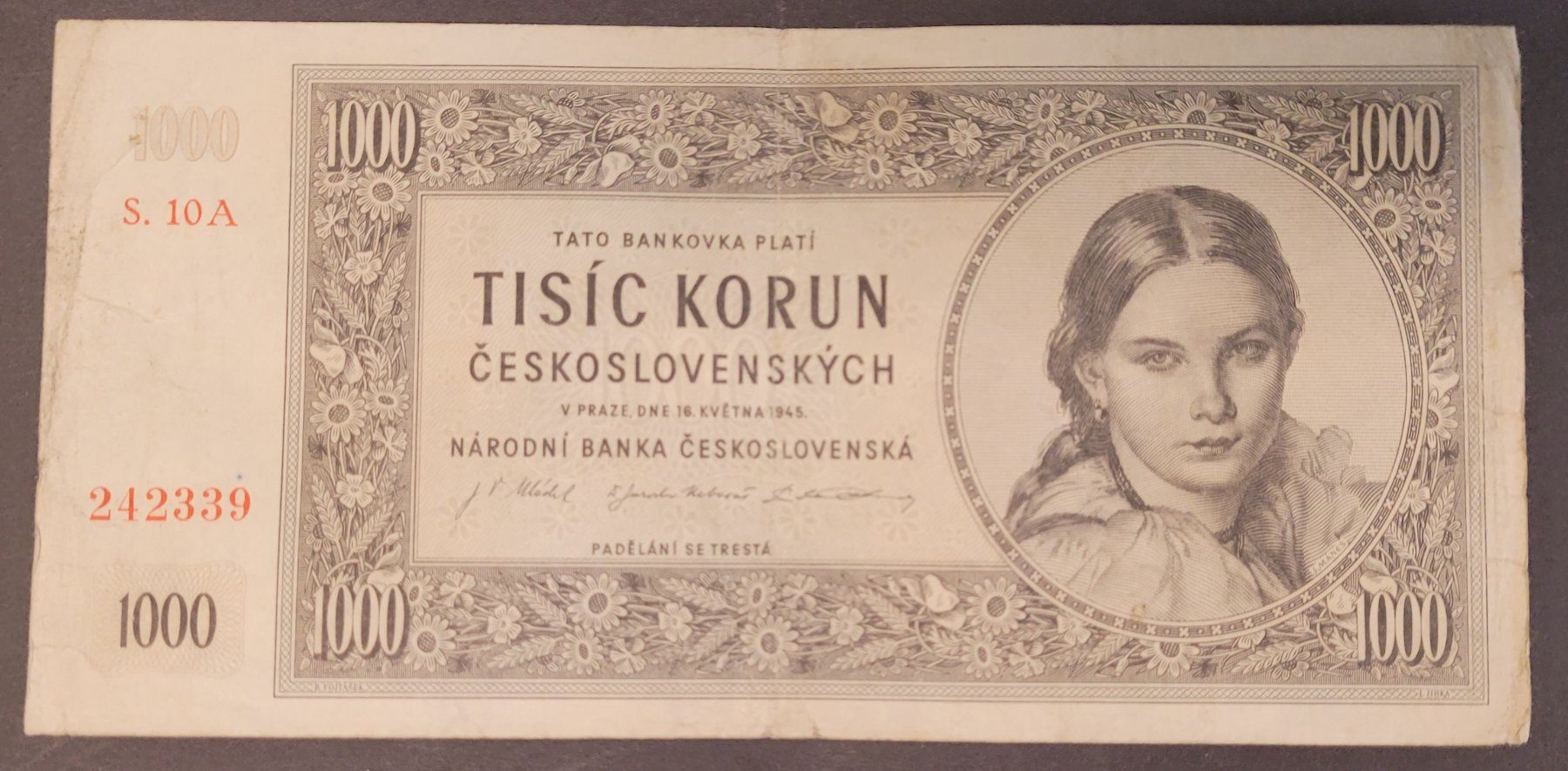 Banconote: 1'000 KRONEN / TSCHECHOSLOWAKEI 1945 – Usato da Mumpf venduto da antonio_schweiz_961