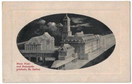 St. Gallen, Neue Post- und Bahnhofsgebäude, gelaufen 1913