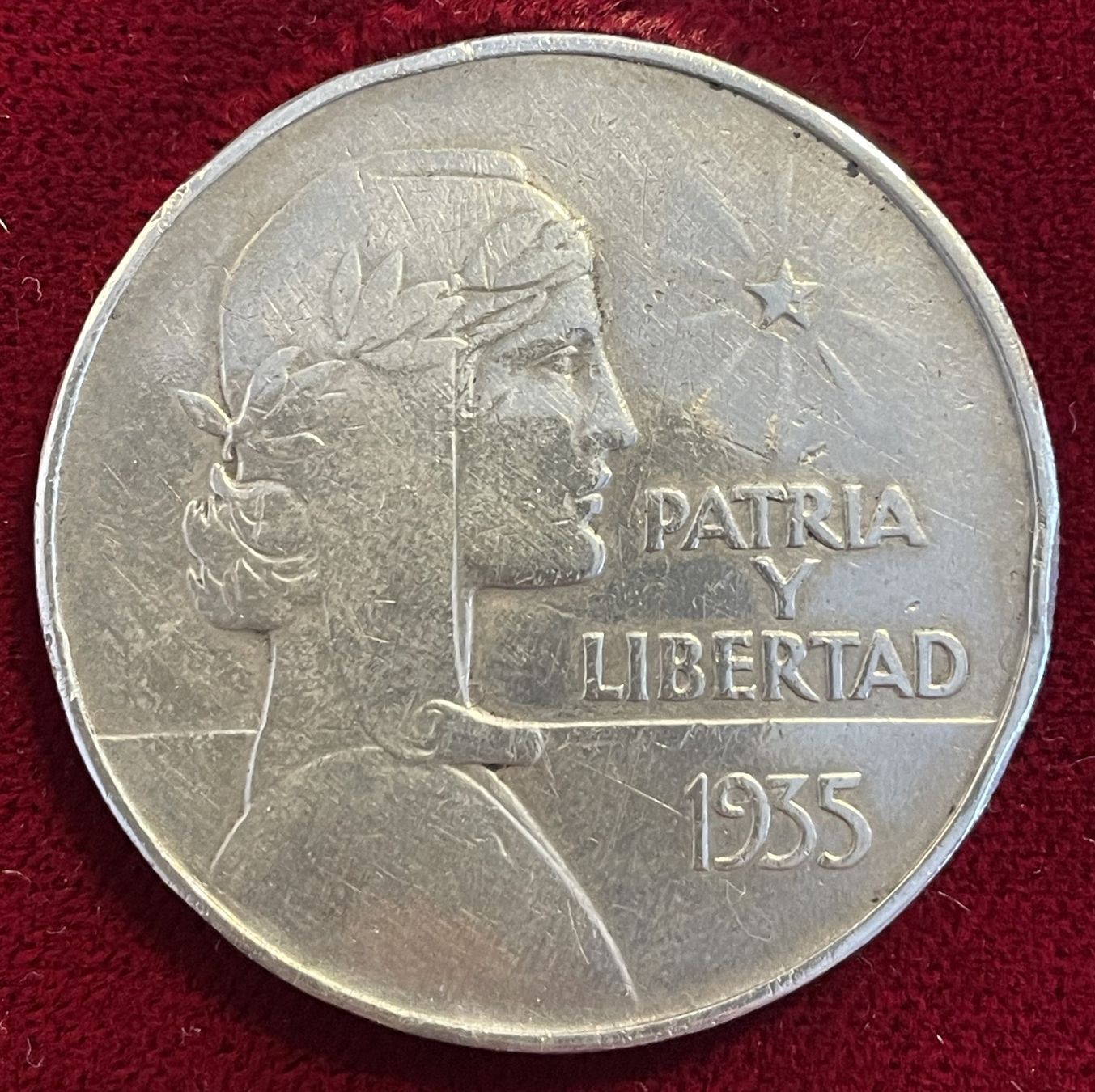 Tutti le monete: (40) Silber-Peso Kuba 1935 ABC – Usato da Aesch BL venduto da masmusgo