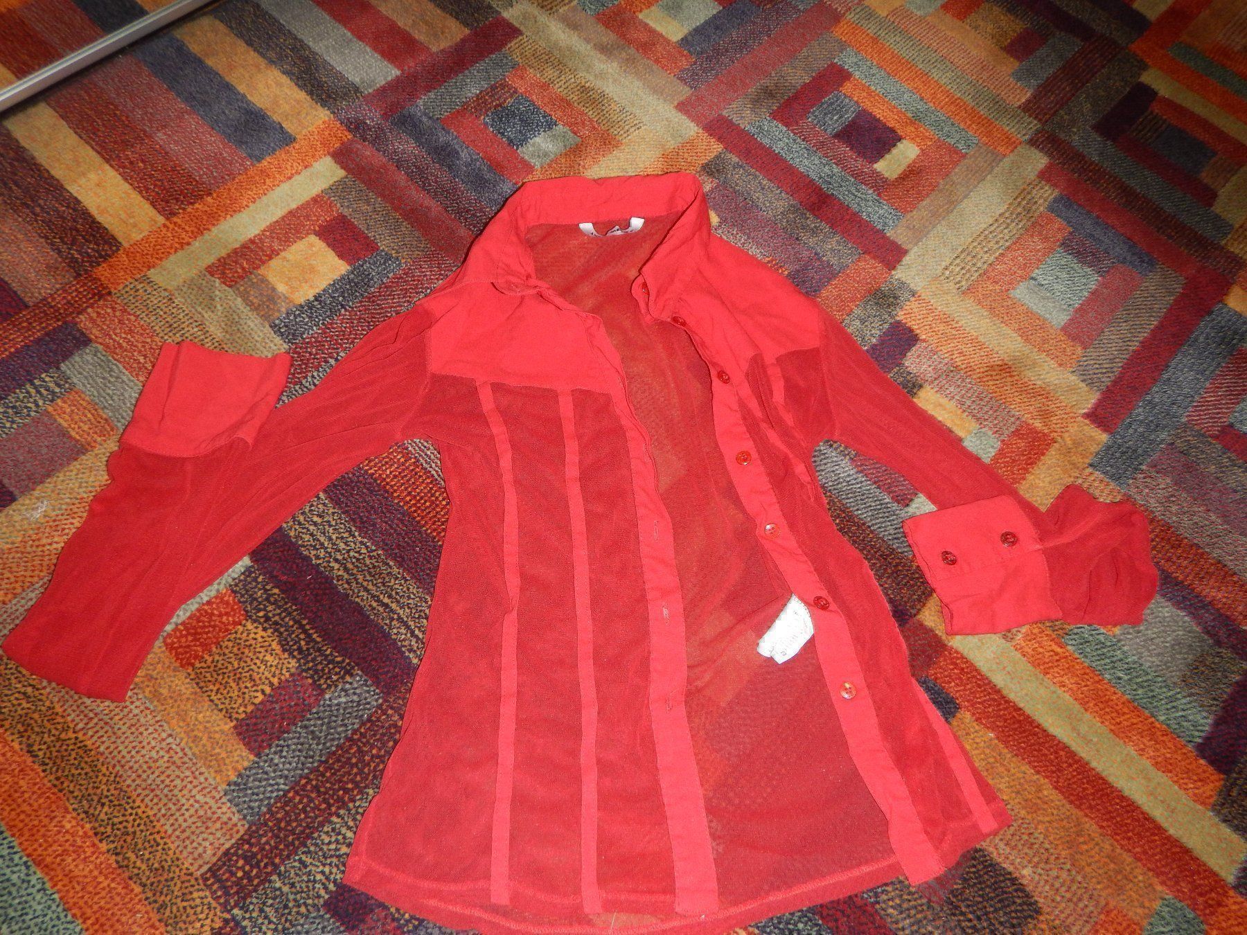 Camicette: Blusa rossa trasparente in pizzo – Usato da Coldrerio venduto da camillo71 6