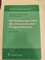 Lehrbuch Einleitungsartikel ZGB Stämpfli 2019 Zustand gut