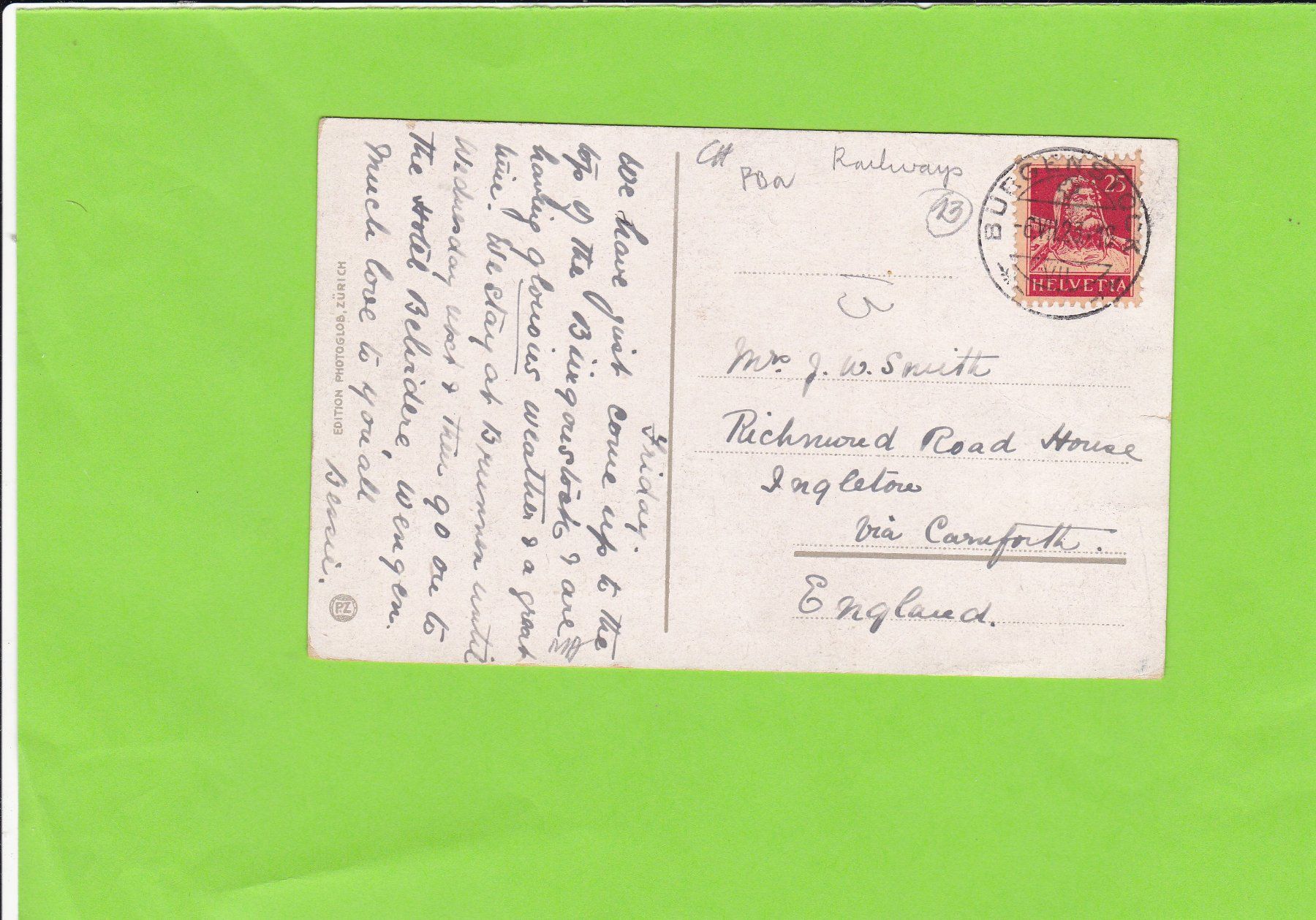 Cartoline postali: Bürgenstockbahn mit Pilatus – Usato da St. Peterzell venduto da neckertal 1