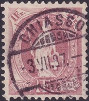 Stehende Helvetia: 71A: Vollstempel CHIASSO TI: 3.JUL.1887