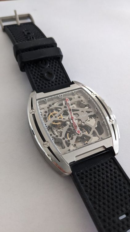 CIGA Design Z Series Automatico Scheletrato Acciaio Silicone Rosso Orologio Uomo