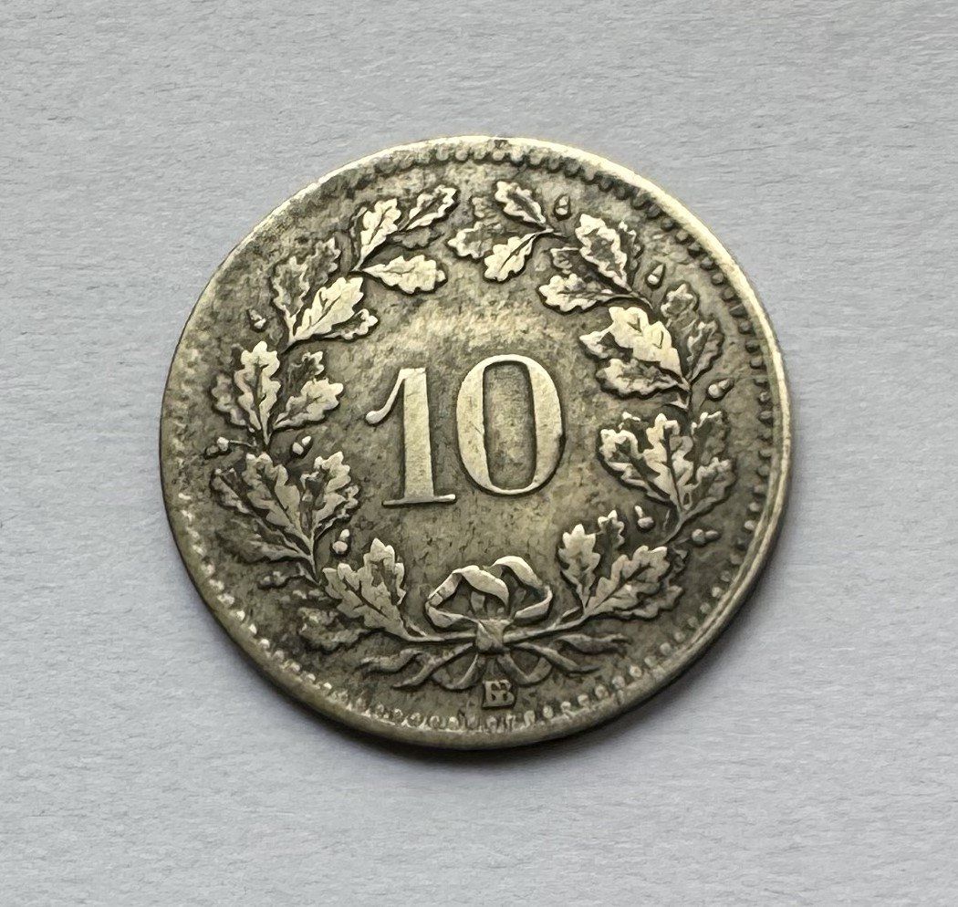 Tutti le monete: 1851 10 Rappen  -vz – Usato da Kirchberg SG venduto da Helveticus00 1