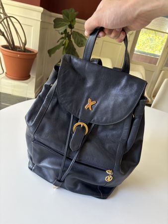 Rucksack Leder schwarz - Guter Zustand