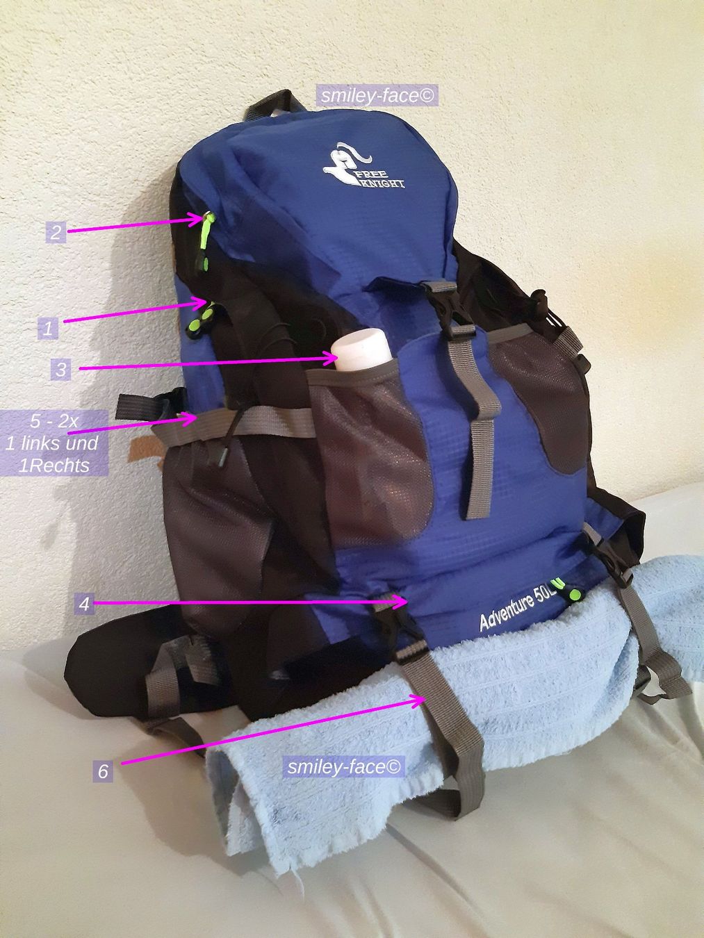 Sacs à dos: Wander und Schul - Rucksack 50L Blau – Neuf avec emballage d'origine à St. Margarethen TG par ursk10 4