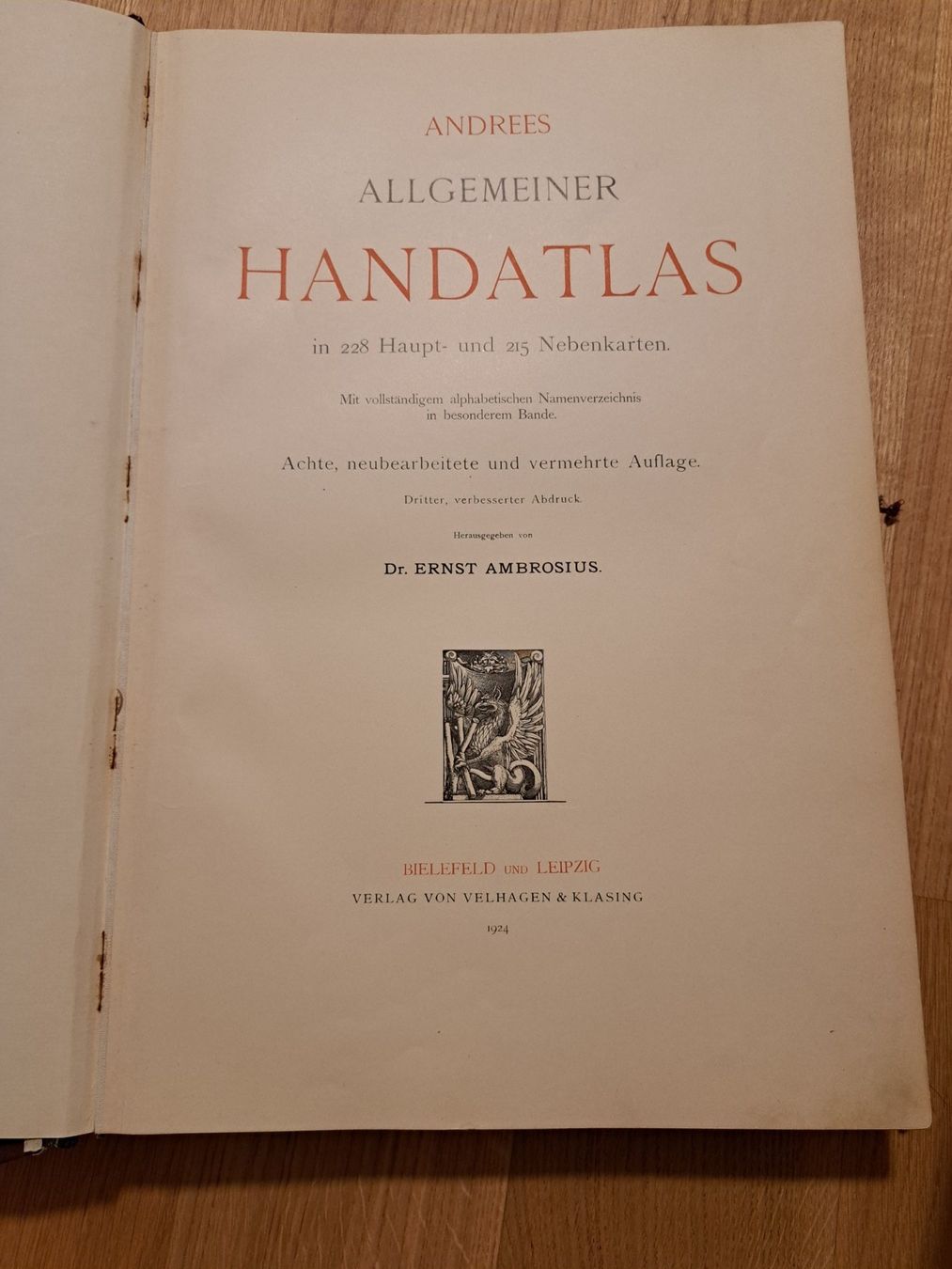 Libri: Handatlas 1924 Ambrosius – Usato da Embrach venduto da YVBER 2