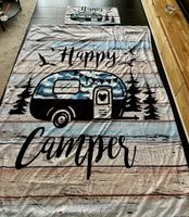  2 x Happy Camper Bettwäsche  mit Wohnwagen Design 