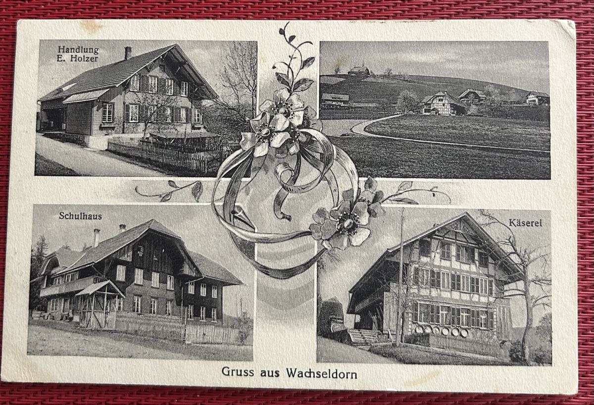 Cartoline postali: Gruss aus Wachseldorn 4-Bildrig  – Usato da Horw venduto da Tellbub
