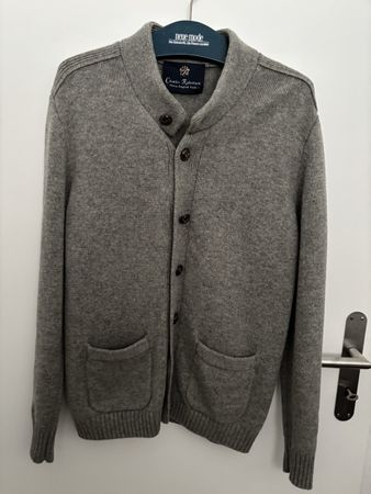 Strickjacke Charles Robertson Schurwolle grau Grösse M