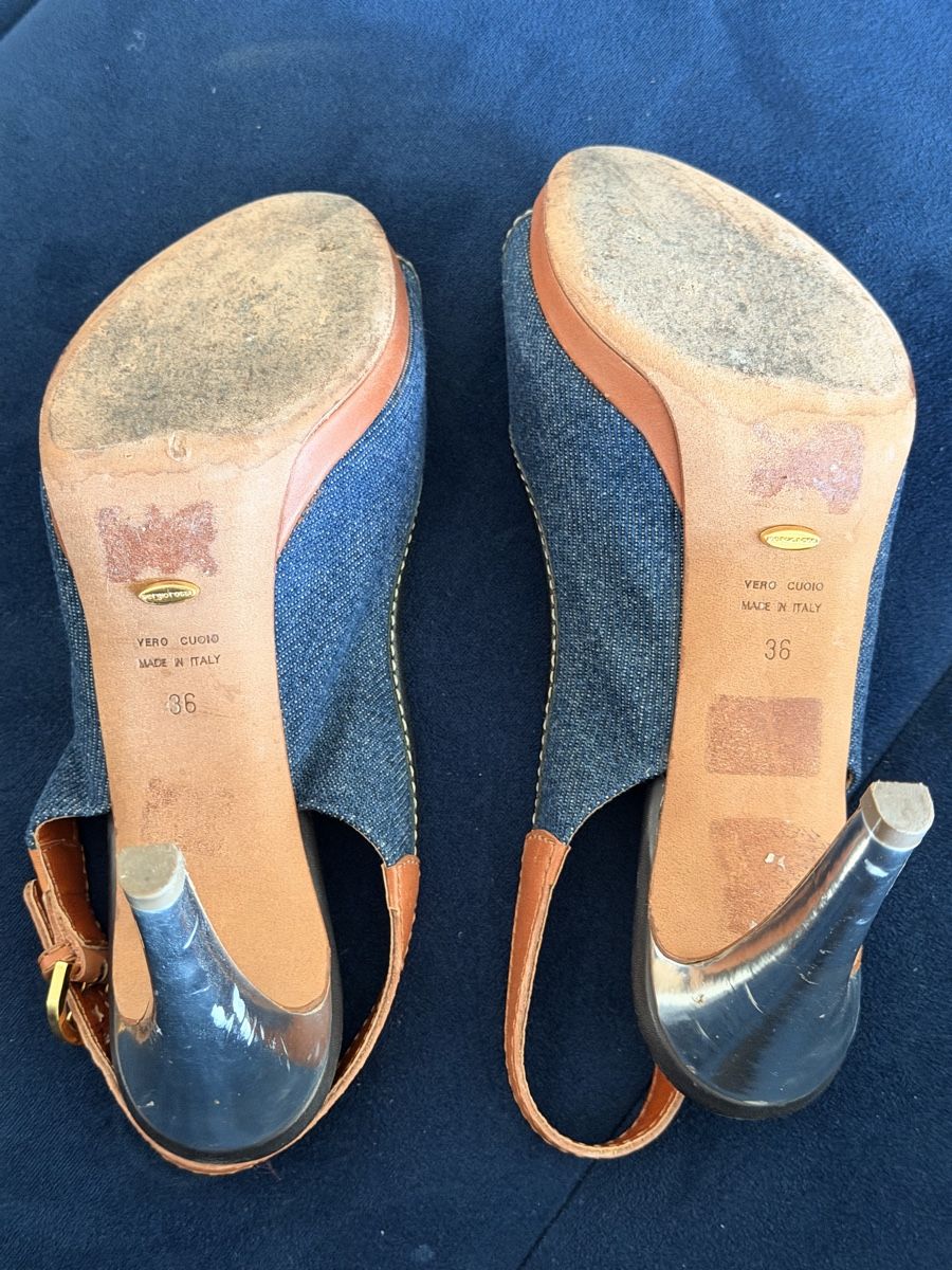Sergio Rossi Chaussures femmes: Sergio Rossi Sandalen - Denim Leder – D'occasion à Zürich par Gadgets2020 6