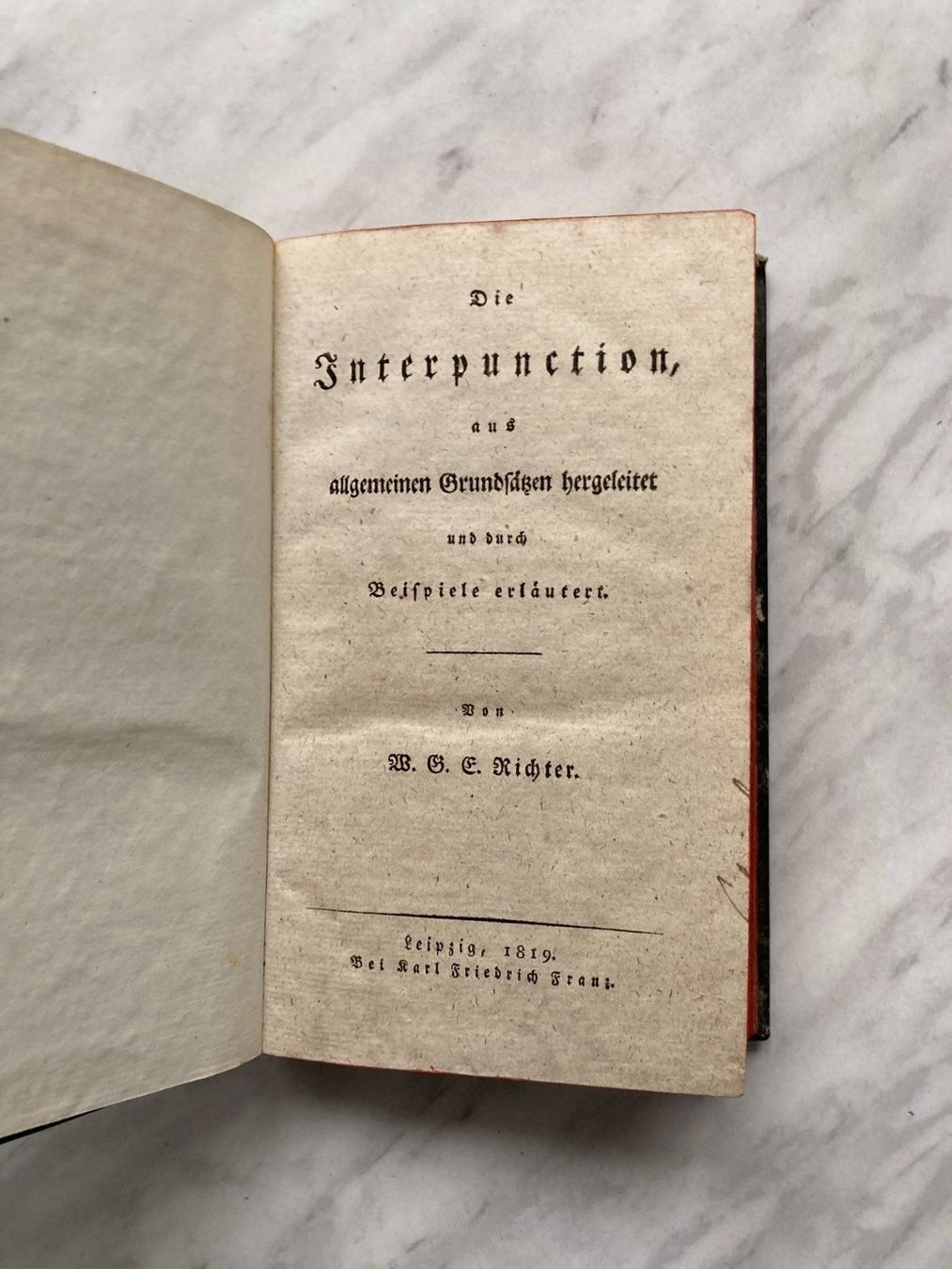 Libri: Die Interpunction von Richter, W. G. E. – Usato da Mirchel venduto da buecher_wurm 1