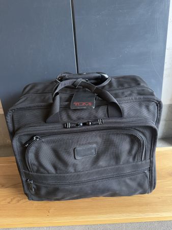 TUMI Wheeled Travel Briefcase Business Bag Black Nylon