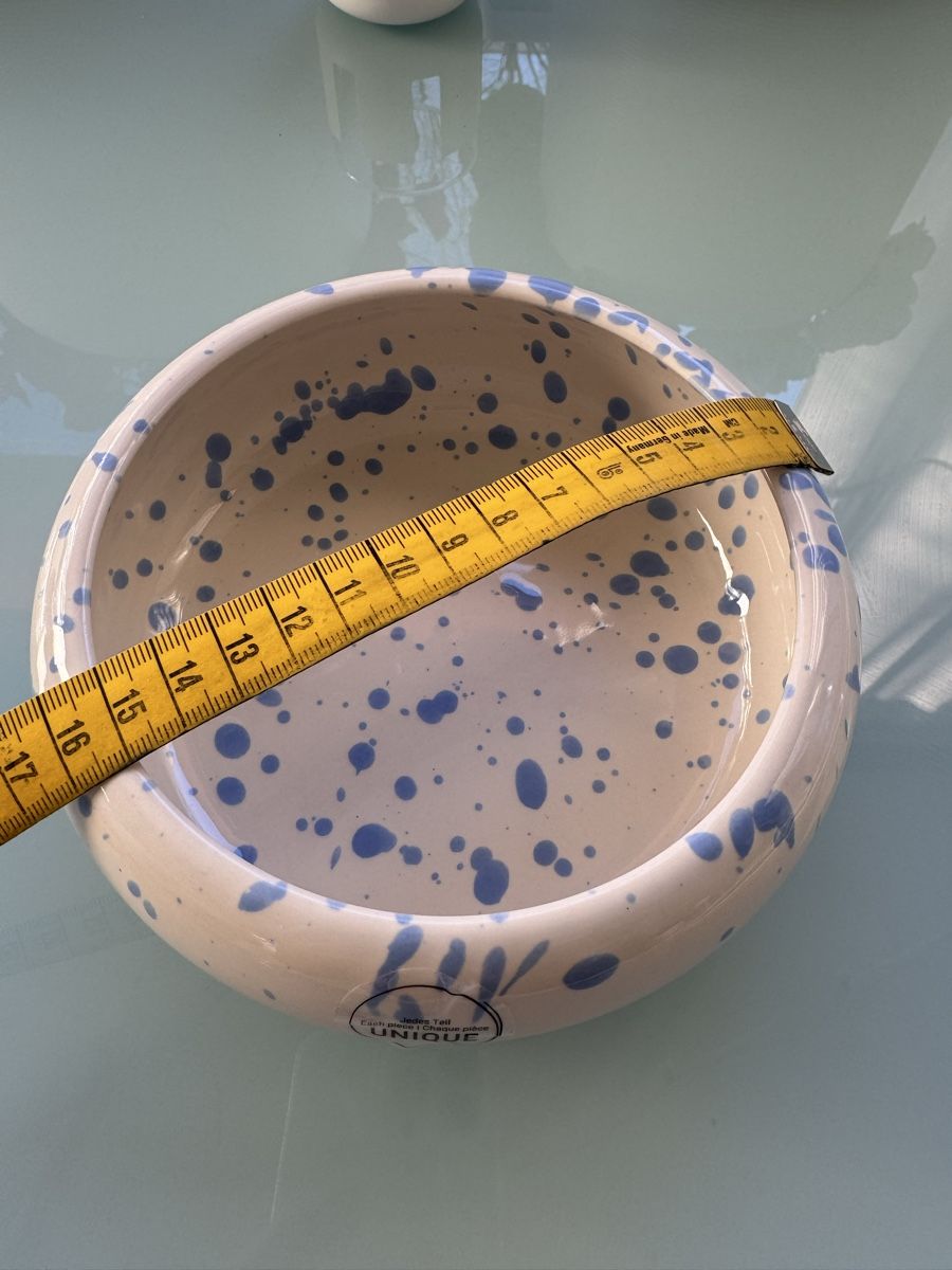 Ciotole: Schale mit blauen Farbtupfern, Neu! – Nuovo (secondo la descrizione) da zürich venduto da Bailey17 2