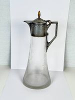 Jugendstil Glaskaraffe mit Klappdeckel