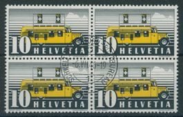 1946 -Automobilpostbüro - Viererblock - Ersttag Stempel ET