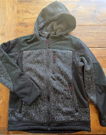 Fleecejacke ATRIUM mit Kapuze Schwarz Grau Grösse S