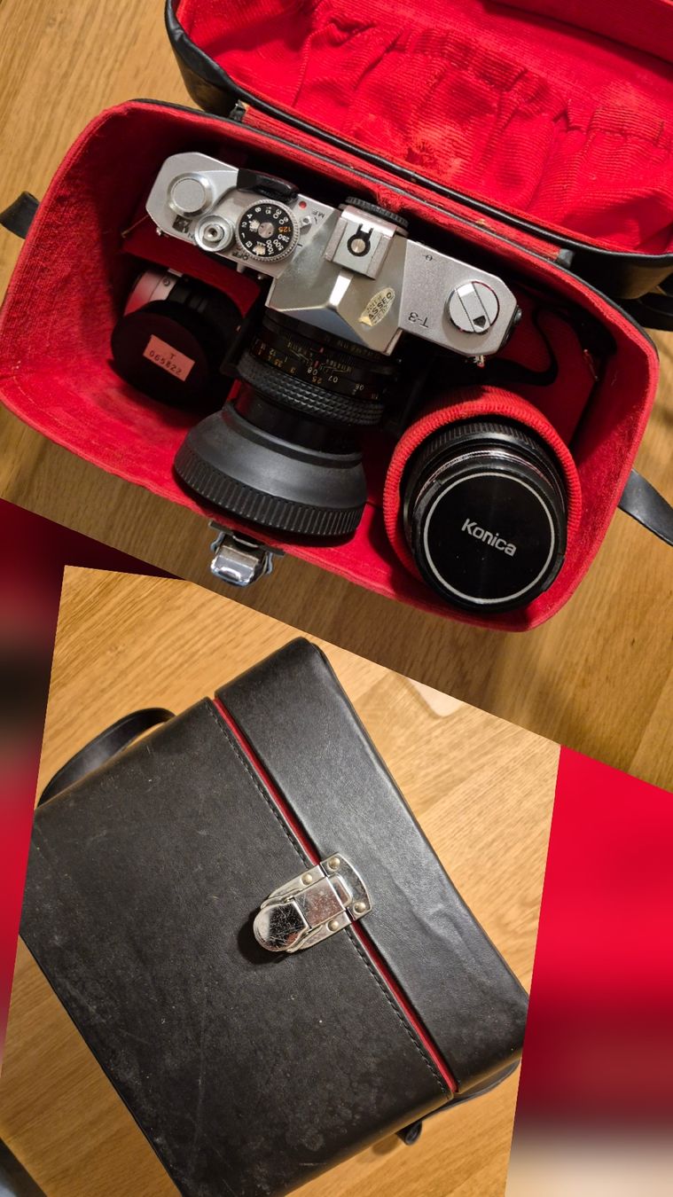 Konica Kamera: Konica Autoreflex T3, 3 Objektive, Telekonverter, Blitz etc. – Gebraucht aus Gisikon von Spunk 1