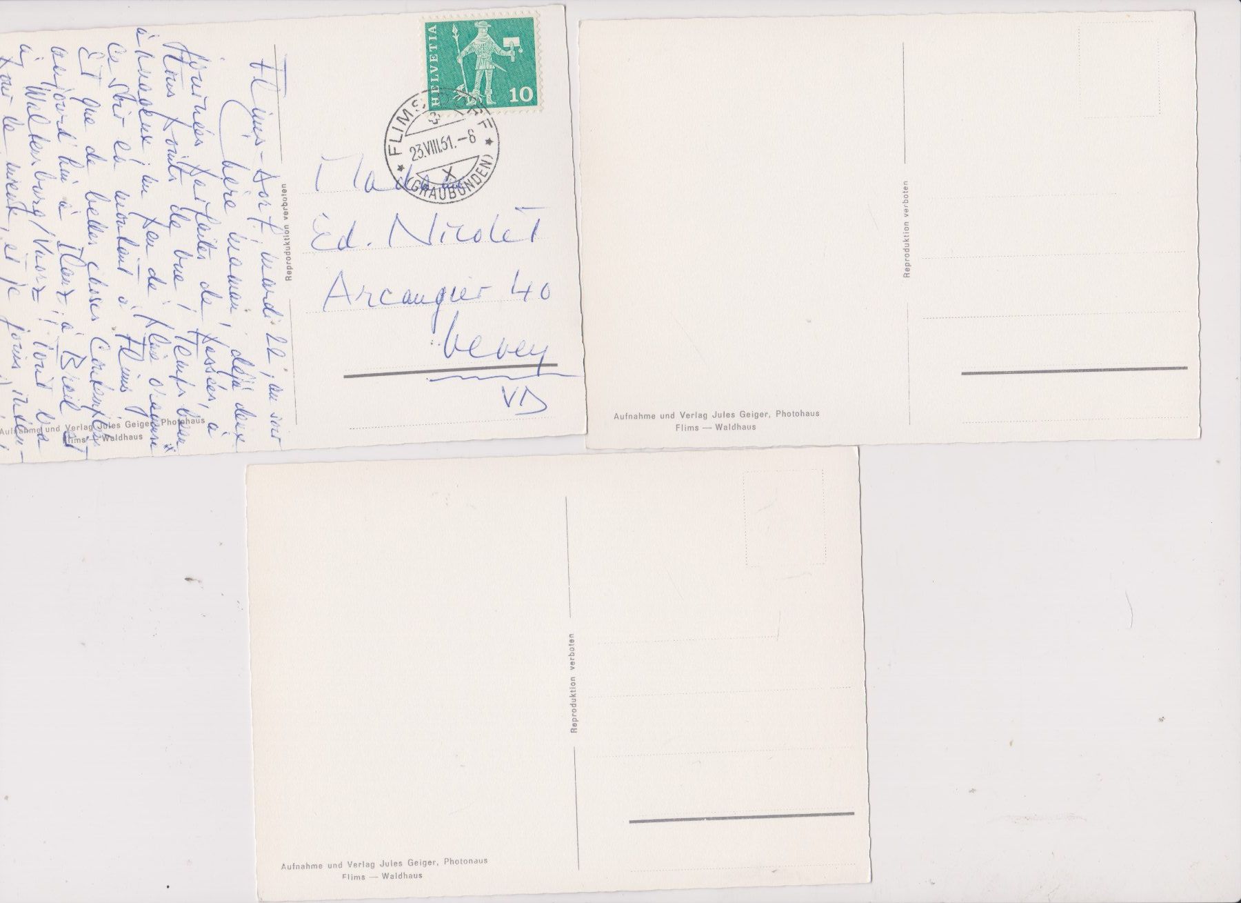 Cartoline postali: Brigels GR, 3 AK – Usato da Bex venduto da Canouille 1
