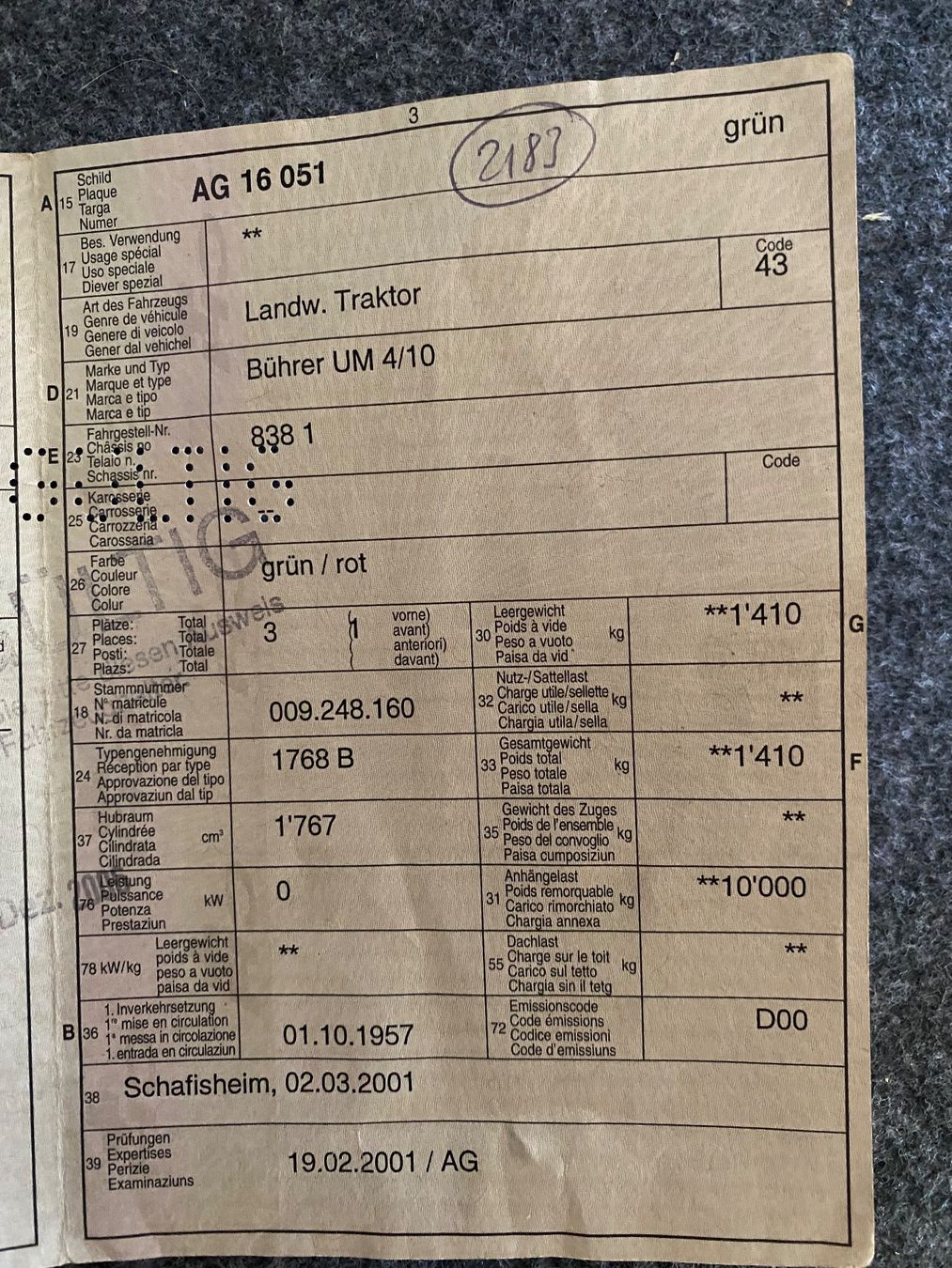 Bührer Traktoren: Bührer UM 4/10 OM 636 – Gebraucht aus Rümlingen von Panman55 4