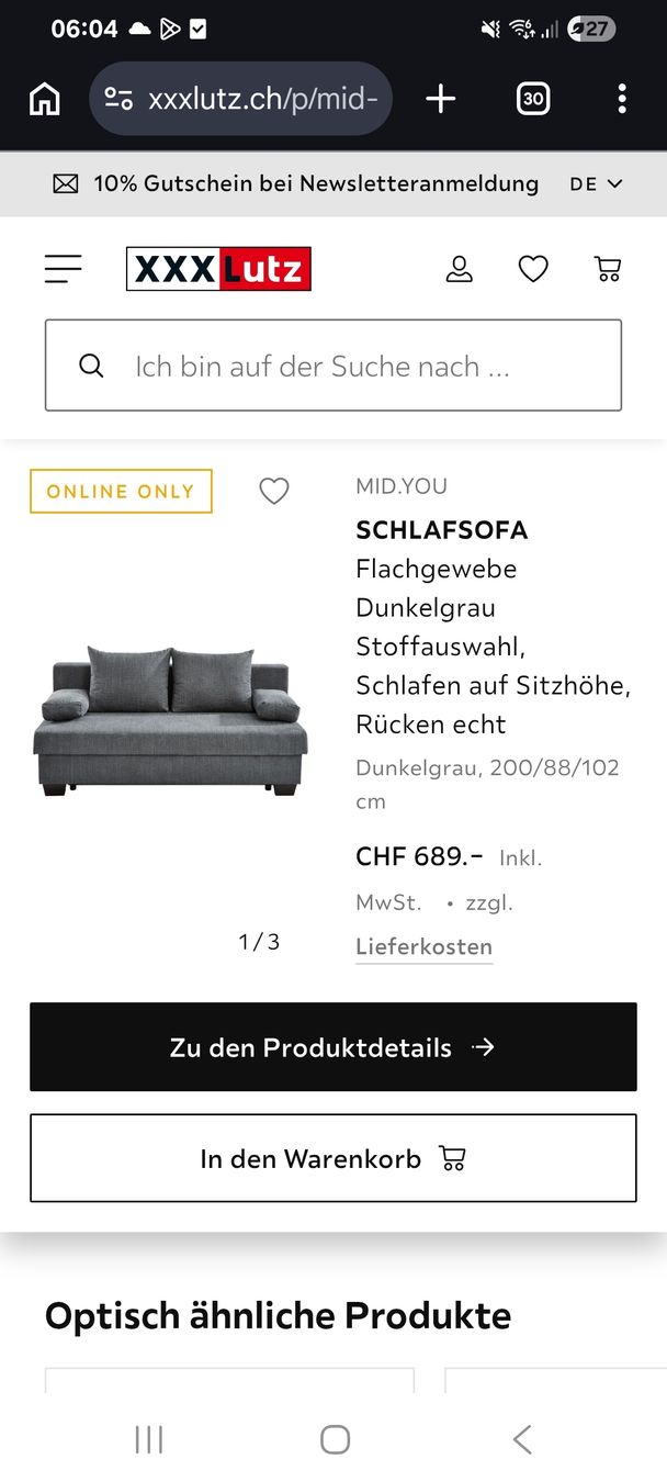 Divani: Schlafsofa günstig wegen Umzug – Nuovo (secondo la descrizione) da Gunzgen venduto da Celine22 3