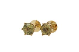 Grosse Chrysoberyl Solitär Ohrstecker 18K Gelbgold *S1846
