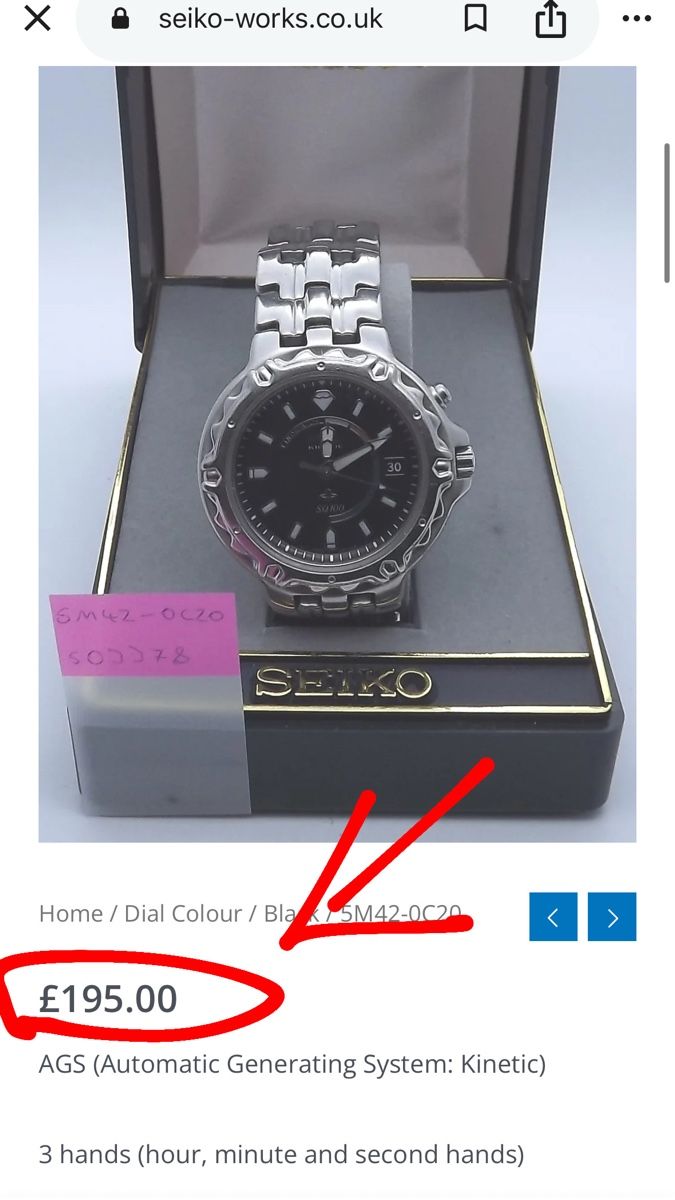 Seiko Uhren: Seiko AGS Kinetic Watch - Good Condition It has a defect. – Neu (gemäss Beschreibung) aus Seuzach von Diamand28 1
