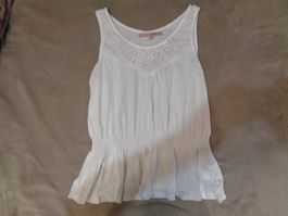 Damen Top weiss Grösse M mit Spitze guter Zustand!