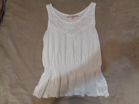 Damen Top weiss Grösse M mit Spitze guter Zustand!