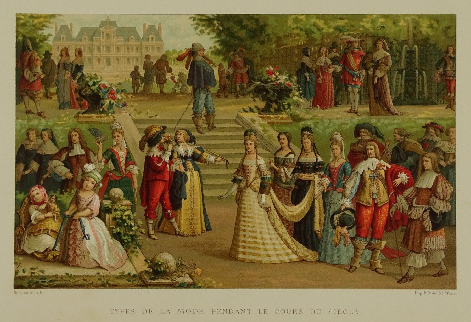 Incisioni: MODE PENDANT LE COURS DU SIÈCLE, LITHOGRAPHIE 1878 – Usato da Grüningen venduto da Kartensammler 1