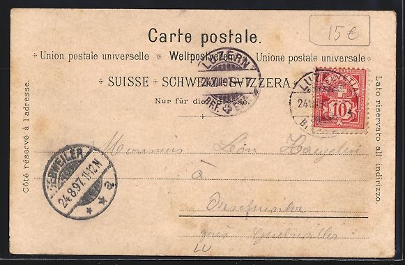 Cartoline postali: Litho Luzern, Panorama vom Viewaldstätt – Usato da Berlin venduto da bartko-reher 1