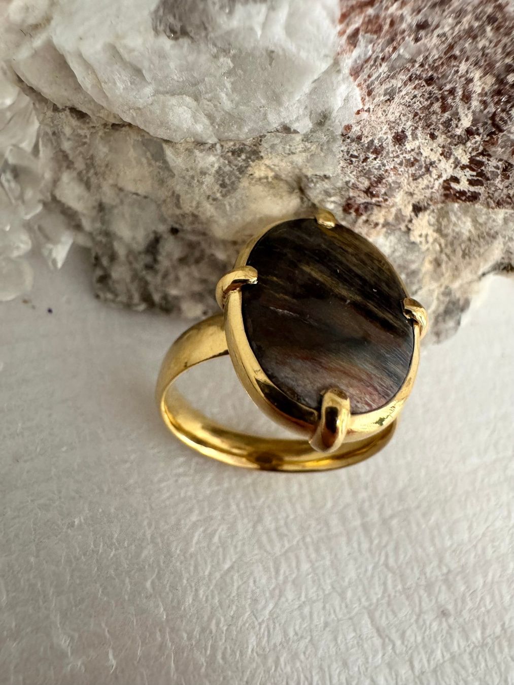 Anelli: Design-Ring Versteinertes - Holz – Nuovo (secondo la descrizione) da Biberist venduto da tl-schmuck 3
